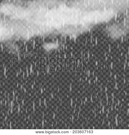 Rain and clouds, Rainy weather, Vector transparent effect