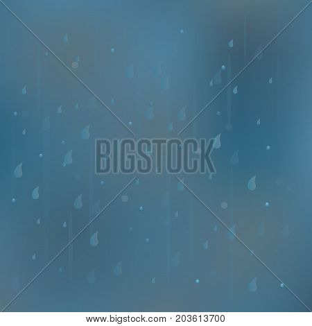 Vector Photo Realistic Image Of Raindrops Or Vapor Trough Window Glass