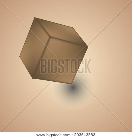 Vector White Cube Isolated On White Background