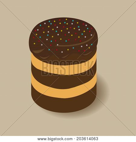 line cake Icon chocolate cake vector illustration
