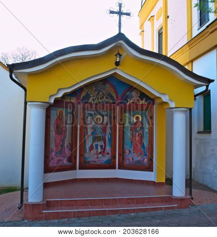 Small chapel with icons in Monastery Privina Glava, Sid, Serbia