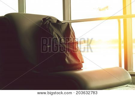 backpack was placed at the airport seat. check the bomb