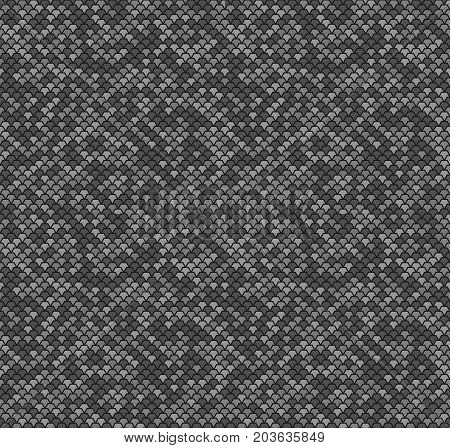 Seamless polygonal background made of overlay hexagons in shades of grey - greyscale