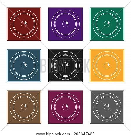 Load speaker icon in black design isolated on white background. Pub symbol stock vector illustration.