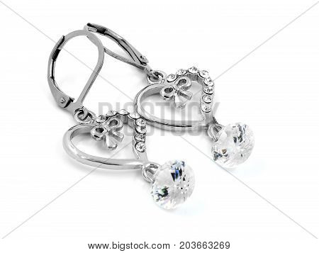 Earrings - Stainless Steel With Zircons