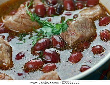 Gomgush - traditional Armenian banquet stew , close up   traditional meal