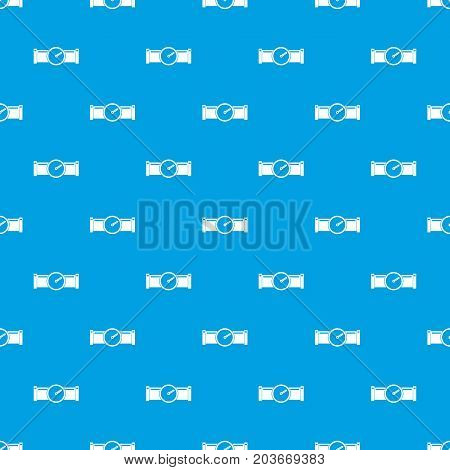 Instrument measures the pressure in the pipe pattern repeat seamless in blue color for any design. Vector geometric illustration