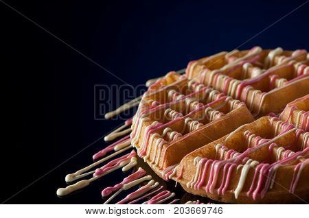 Round Cookies On A Dark Background