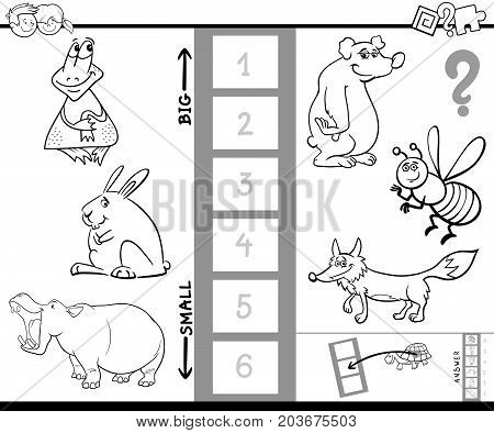 Find Biggest Animal Game Color Book