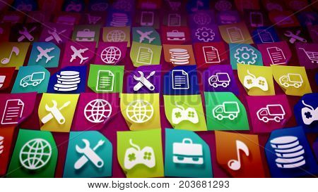 Mobile Application Icons Shot Askew