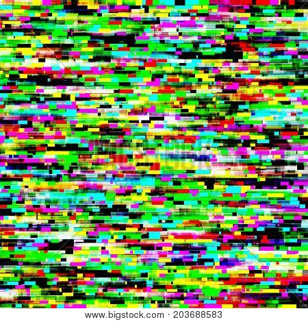 Glitch texture. Computer or television signal error. Digital technical problem. Noise abstract background. Image data distortion