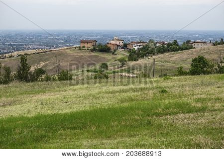Summer landscape along the road from Marano sul Panaro and Guiglia (Modena Emilia Romagna Italy)