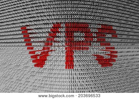 vps are presented in the form of binary code 3d illustration
