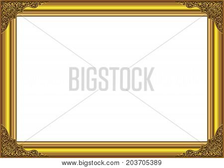 Vector frame isolated white with floral ornament on corners