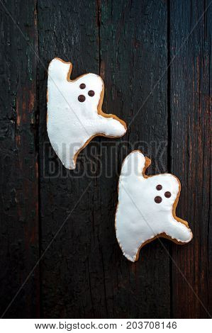 Halloween cookies like ghost. Dessert for Halloween