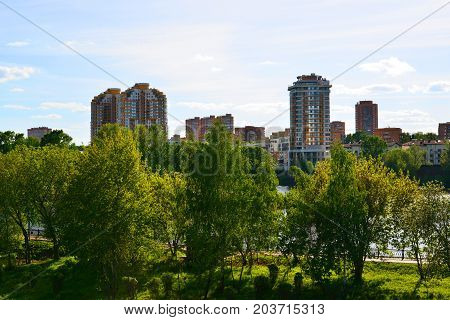 Eco-friendly Levoberezhny district in a Khimki, Russia