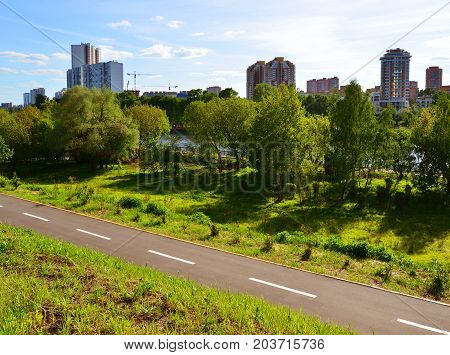 Eco-friendly Levoberezhny district in a Khimki, Russia