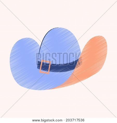 flat shading style icon clothes cowboy hat