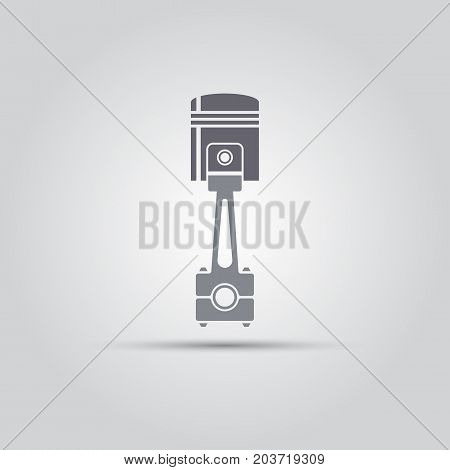 Silhouette symbol of car engine piston isolated flat vector object