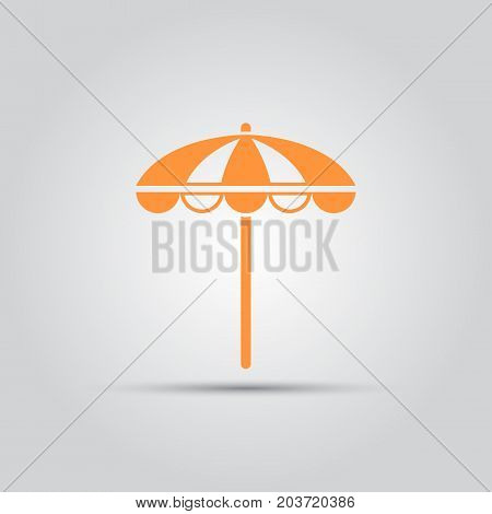 beach umbrella isolated vector colored single icon symbol