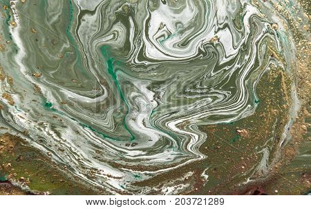 Marbled Abstract Background. Liquid Marble Pattern. Colorful Marble Backdrop. Golden Glitter Texture