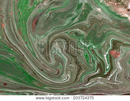 Marbled abstract background. Liquid marble pattern. Colorful marble backdrop. Golden glitter texture
