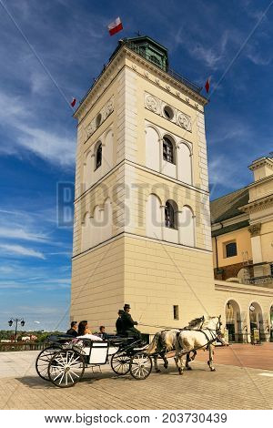 Warsaw, Poland - August 2, 2017: Architecture And People On The Street New World In Warsaw.