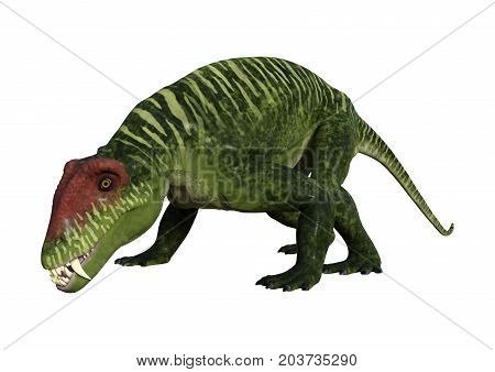 3D Rendering Dinosaur Doliosauriscus On White