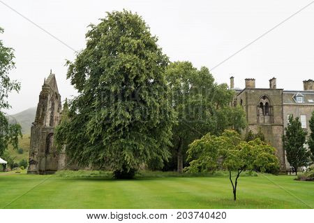 Abbey in ruins of Scotland, Edinburgh, Europe