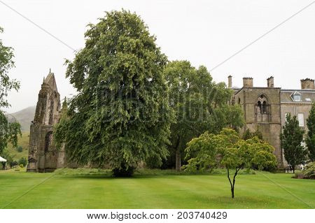 Abbey in ruins of Scotland, Edinburgh, Europe