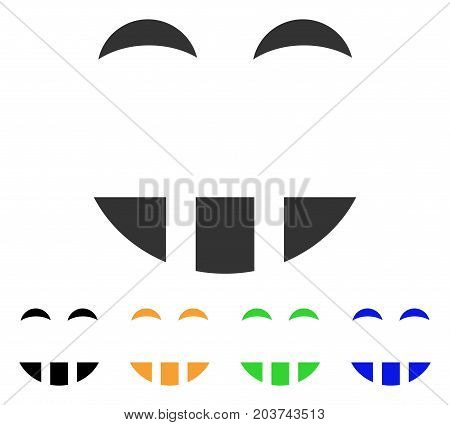 Laugth Smile icon. Vector illustration style is a flat iconic laugth smile symbol with black, gray, green, blue, yellow color variants. Designed for web and software interfaces.