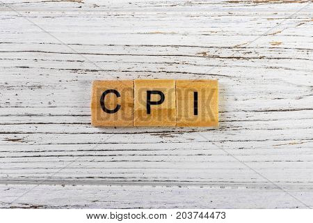 CPI Consumer Price Index word made with wooden blocks concept
