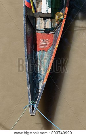 June 6 2017 Misahualli Ecuador: boats are used as a main transportation on river Napo in the Amazon area of the country