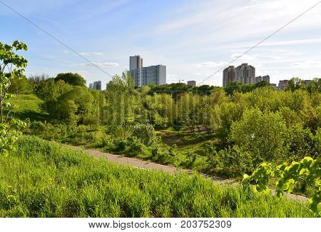 Eco-friendly Levoberezhny district in a Khimki, Russia