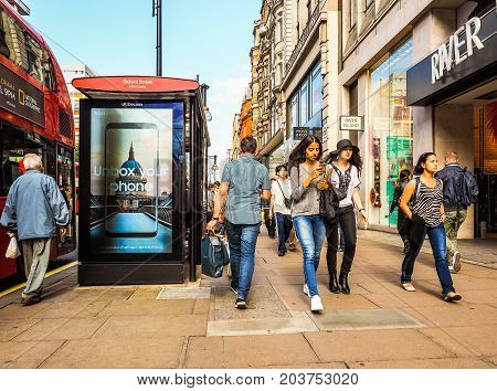 People In Oxford Street In London (hdr)