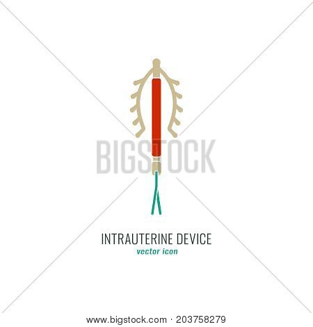 Intrauterine Device Icon. Women contraception concept. Vector illustration in flat style.