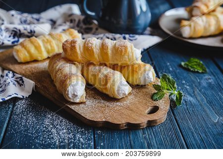 Cream Horns Filled With Vanilla Cream