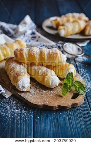 Cream Horns Filled With Vanilla Cream
