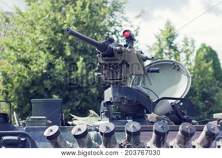 m2 browning machine gun on M113 armored personnel carrier