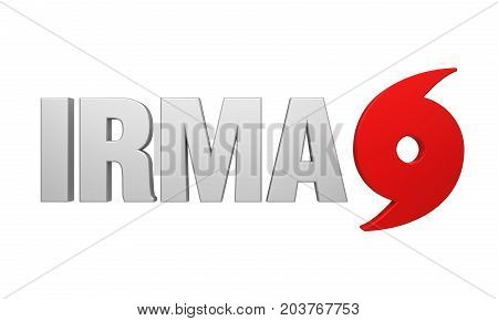 Hurricane Irma Symbol isolated on white background. 3D render