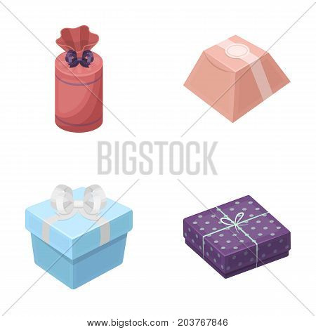 Gift box with bow, gift bag.Gifts and certificates set collection icons in cartoon style vector symbol stock illustration web.