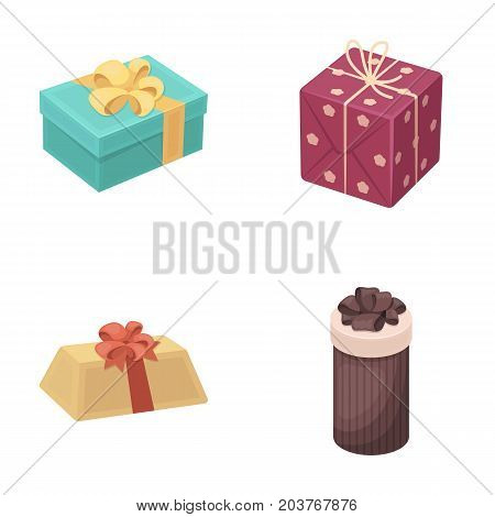 Gift box with bow, gift bag.Gifts and certificates set collection icons in cartoon style vector symbol stock illustration web.