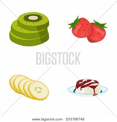 Fruits and other food. Food set collection icons in cartoon style vector symbol stock illustration .
