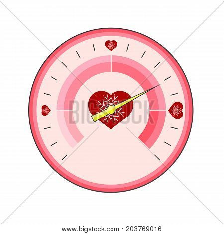 Love Thermometer Valentines Day Isolatetd on White Background