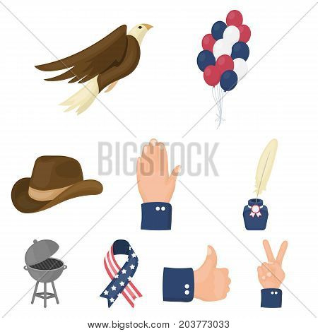 Patriot Day set icons in cartoon style. Big collection of Patriot Day vector symbol stock