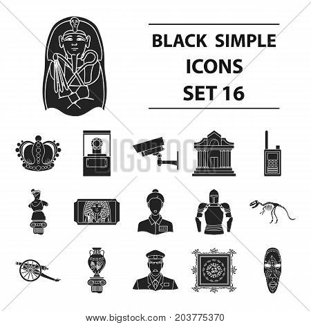 Museum set icons in black style. Big collection of museum vector symbol stock