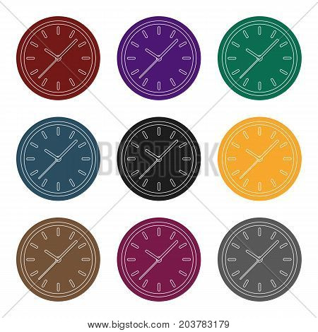 Office clock icon in black style isolated on white background. Office furniture and interior symbol vector illustration.