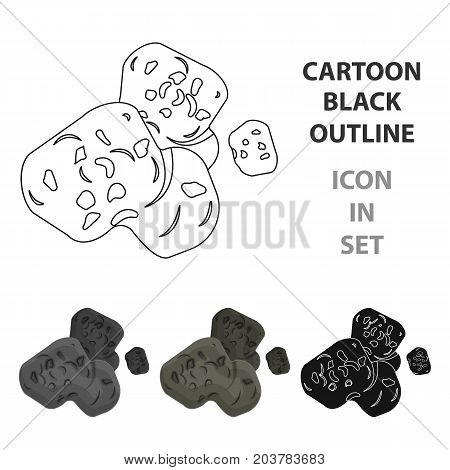 Asteroid icon in cartoon design isolated on white background. Planets symbol stock vector illustration.