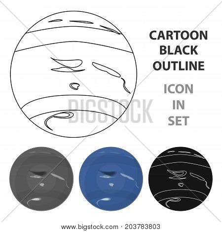 Neptune icon in cartoon design isolated on white background. Planets symbol stock vector illustration.