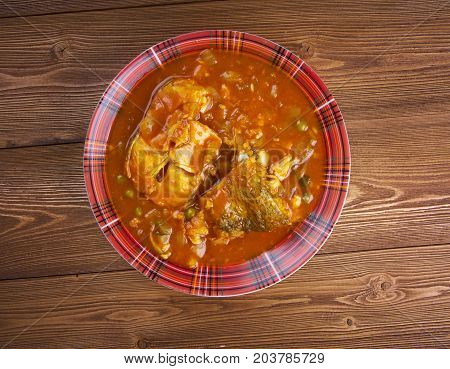 Kerala Fish Curry.south indian food , close up